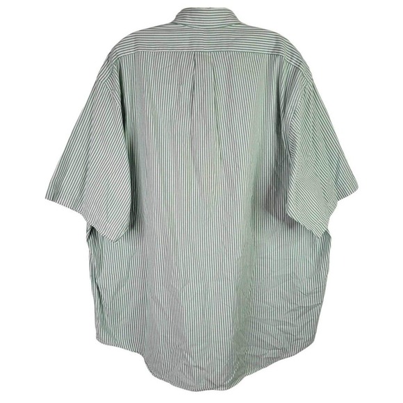 Polo Ralph Lauren Big Shirt Oxford Men's L Green Striped SS Button Down Cotton - Picture 3 of 10